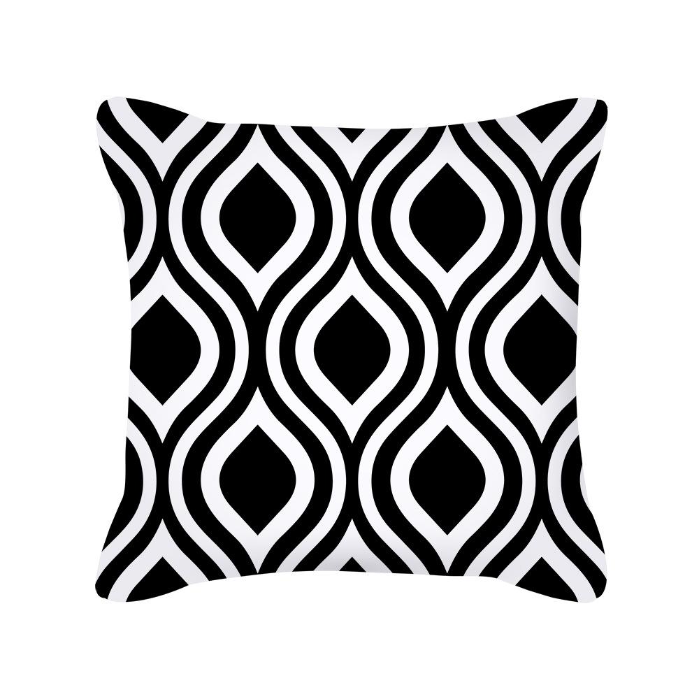 Furniture Life Peach Skin Velvet Pillow Cover Nordic Style Geometric Pattern Office Sofa Cushion Cover