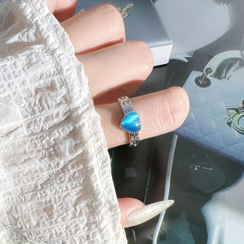 Кольцо Zir*****Pen с неровной текстурой, зеленое, женское, с высоким чувством личности, модное, в стиле холодного ветра, кольцо класса люкс Adjustable opening