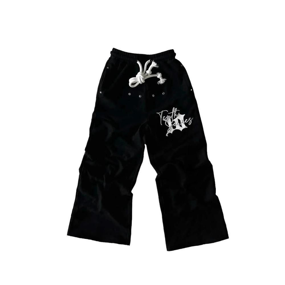RogueWave Y2K Nové Streetwear Tepláky Pánské Dámské Joggers Harajuku Hip Hop Písmenkový Grafický Výšivka Nadměrné Kalhoty Goth Ležérní Kalhoty