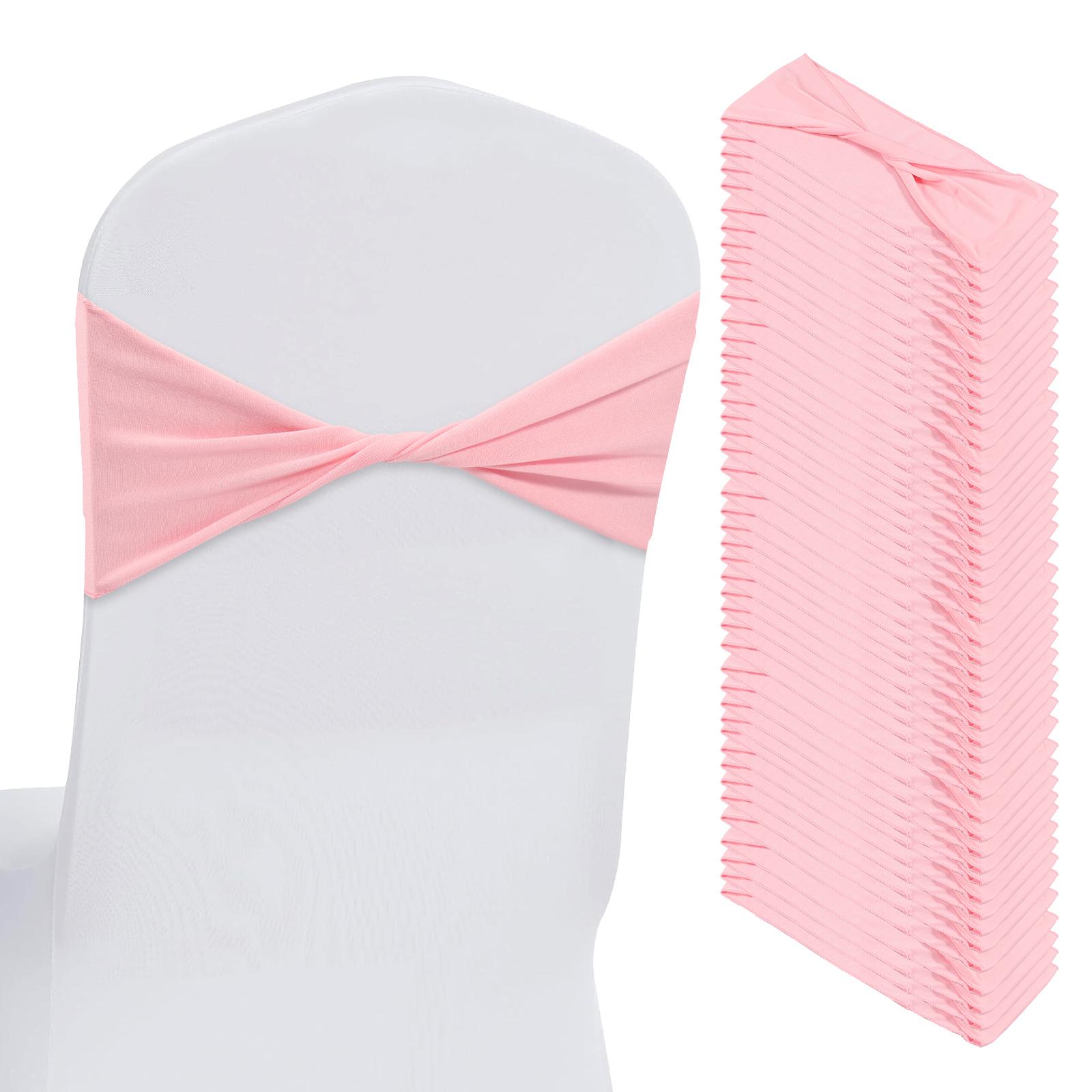 

25Pcs Stretch Chair Sashes Wedding Banquet Decoration Chair Back Sash Reusable Chair Sashes Bows for Wedding Party Events Decor