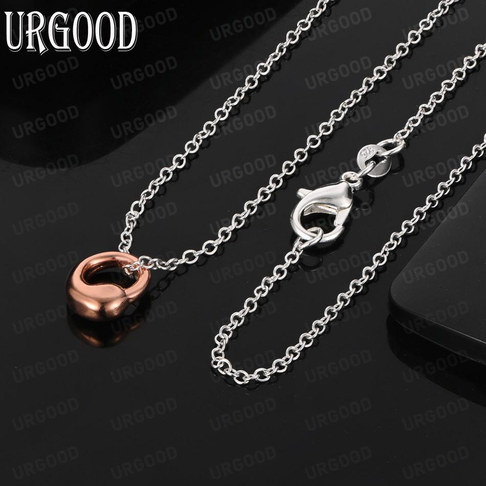 Simple Glossy Circle Collarbone Necklace In 925 Sterling Silver - Fine Wedding Jewelry 45cm