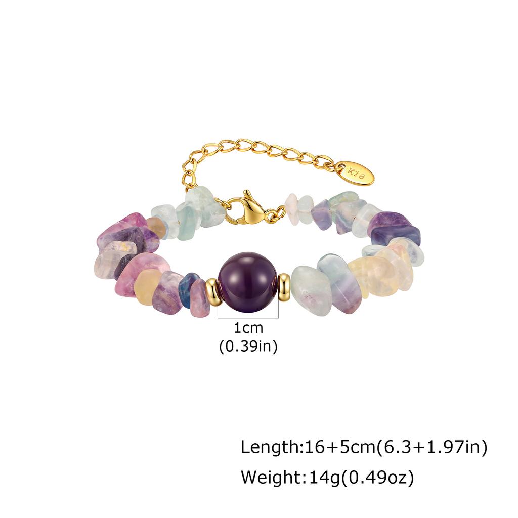 Irregular Healing Crystal Chip Beads Bracelets for Women, Round Natural Stone Charm Adjustable Bracelet, Fashion Boho Jewelry