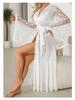 Feyun Women's Seductive Mesh Nightgown and Bathrobe