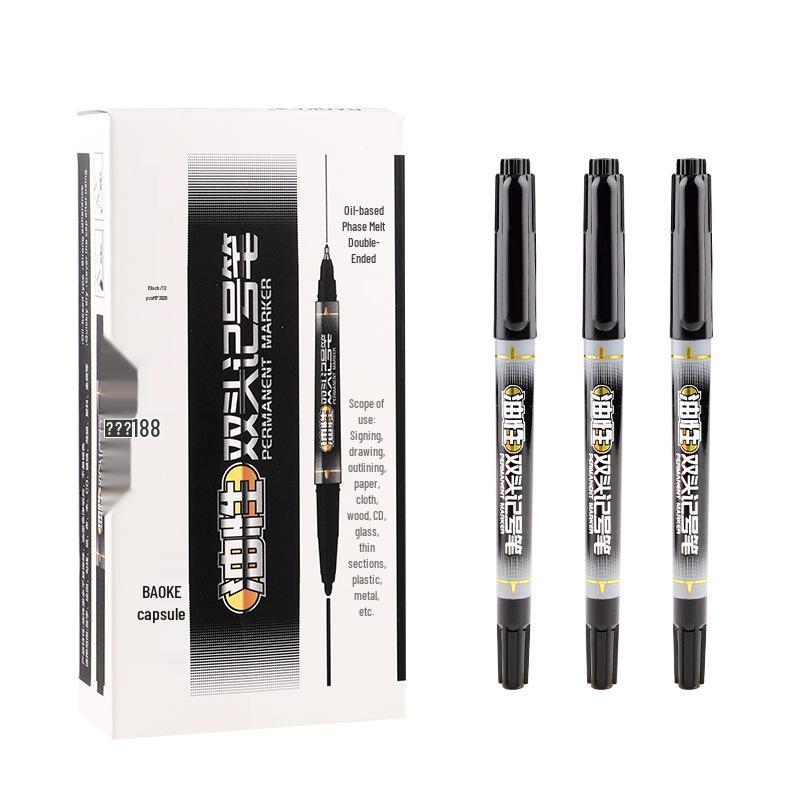 Boke MP2926 Double-Ended Quick-Drying Outline Markers - Black, Blue, Red чёрный