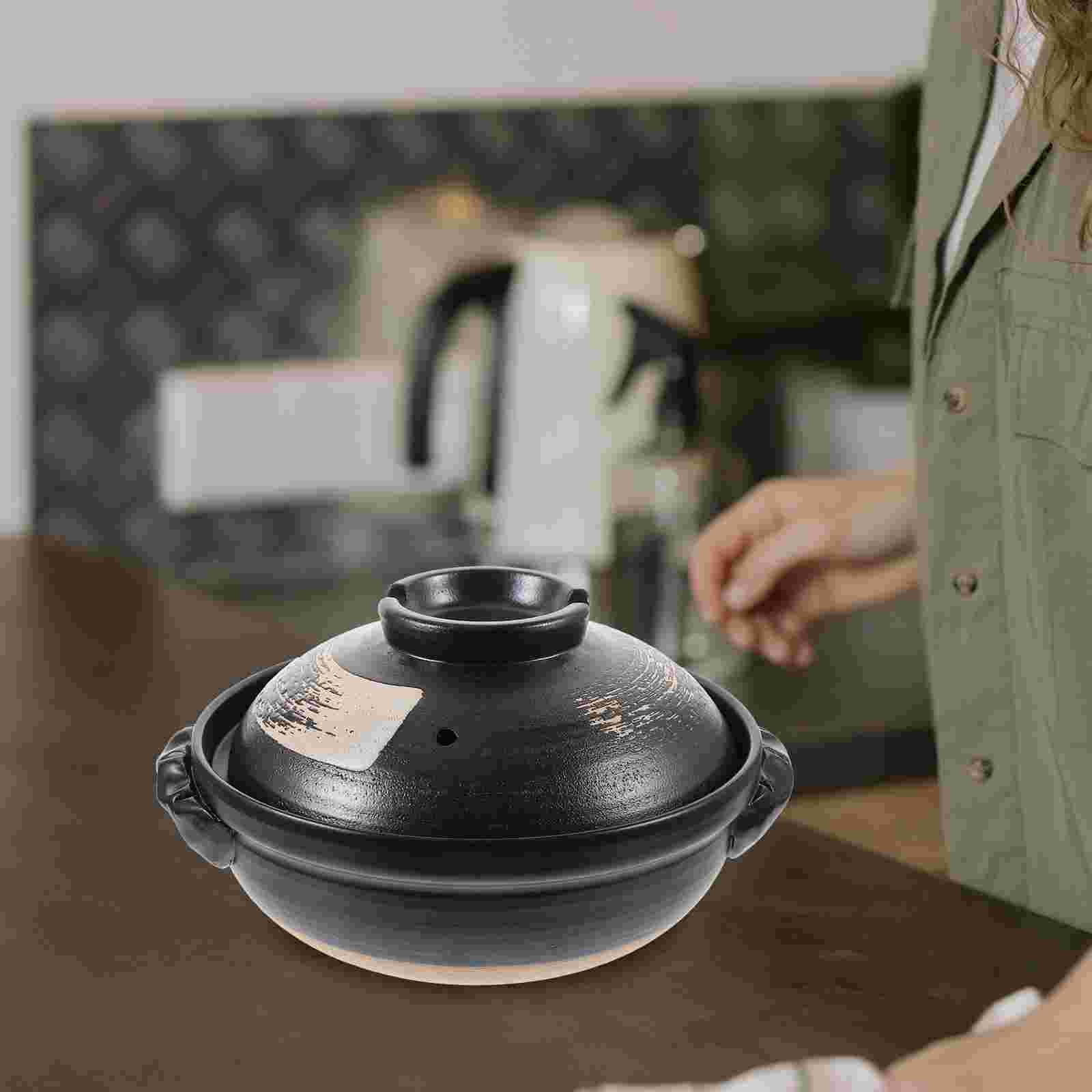 

Горшок для жаркого Сукияки Сковорода Керамическая Кастрюля Жарка с Крышкой Противень Для Выпекания Суп Кастрюли Керамика Чайник