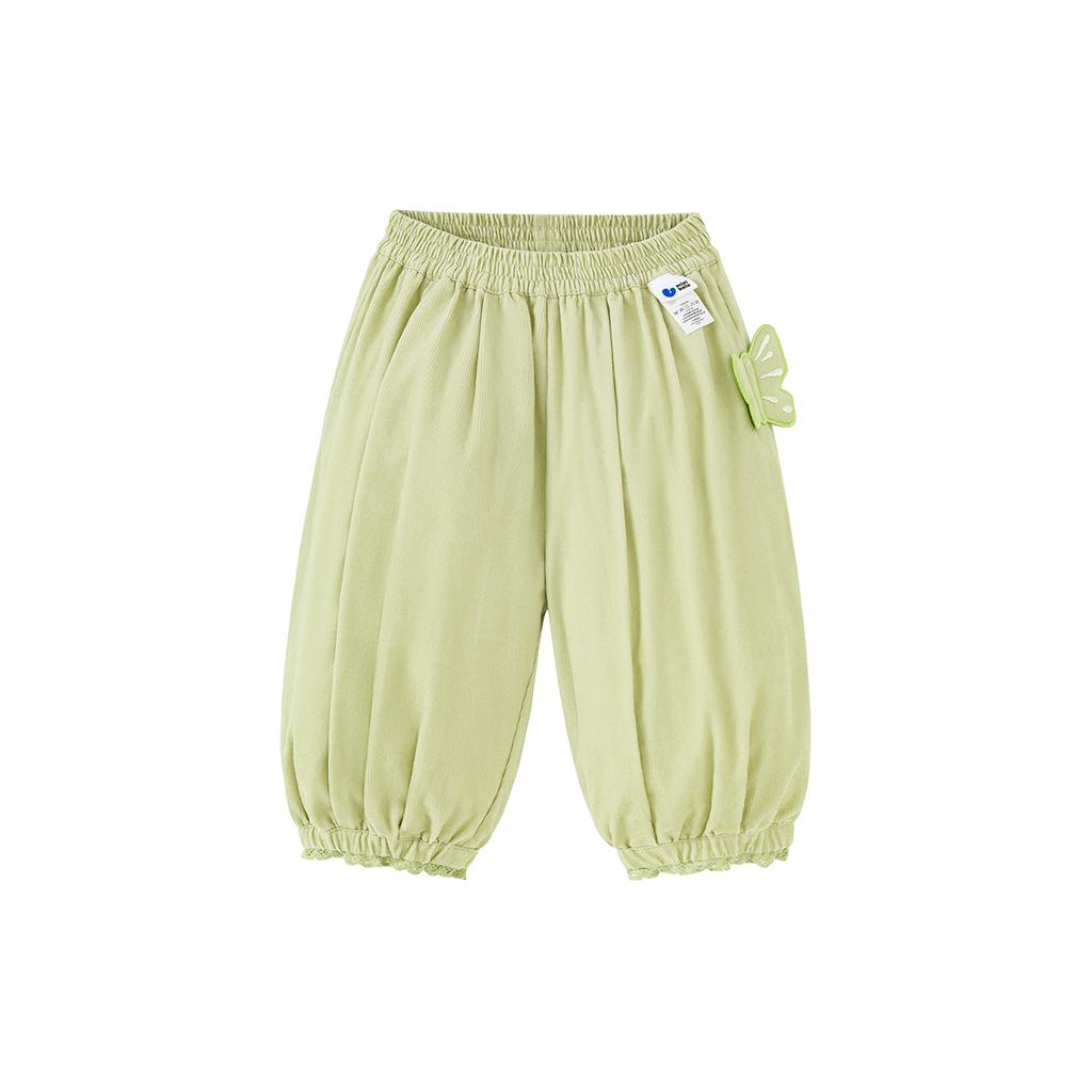 Mini Balabala Girls' Baby Pants Spring Soft, Skin friendly, Breathable Corduroy Cute Butterfly Bud Pants