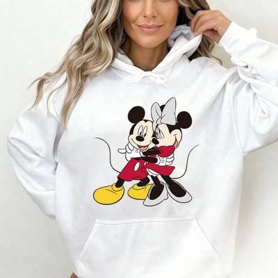 Sudadera con Capucha de Moda Disney para Padres e Hijos Mickey Minnie Estampado de Patrón de Elementos Disney Casual Diaria Cómoda Transpirable Suéter