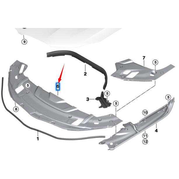 BMW 7 Series G11/G12 Radiator Upper Cover 51767384707