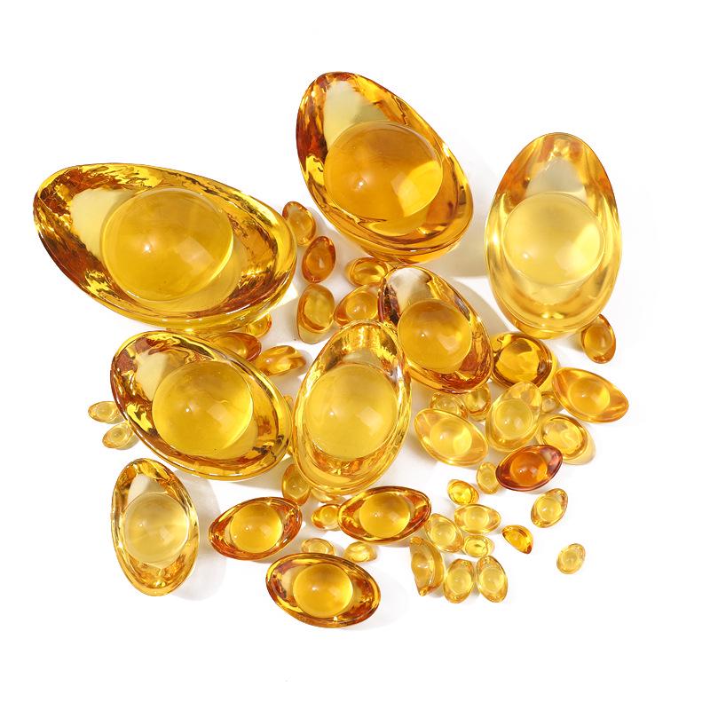 Crystal Glass Ingot Ornament for Housewarming or Office Desk Gift To Buddha