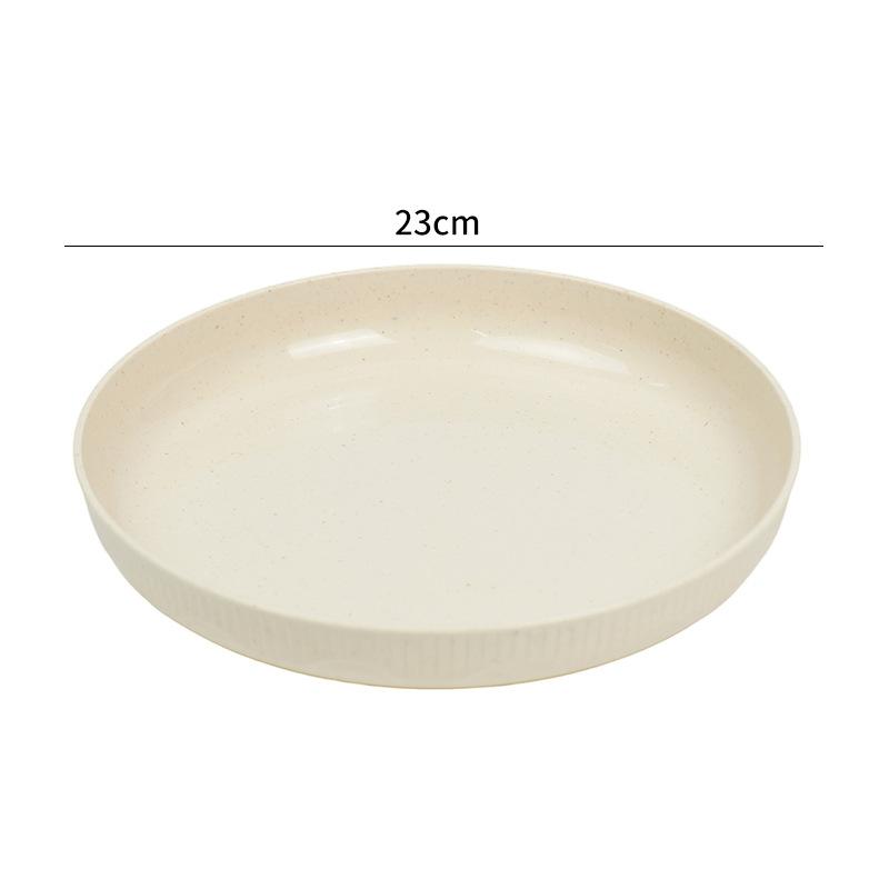 23cm Wheat Straw Plate 8-color Plate Wheat Straw Hotel Vegetable Fruit Plate Stackable Unbreakable Reusable BPA Free Tableware