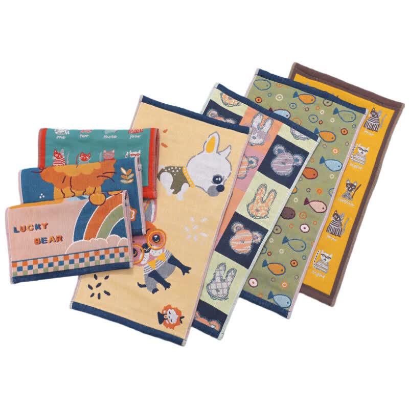 Kids  Cartoon Pattern Gauze Hand Towel