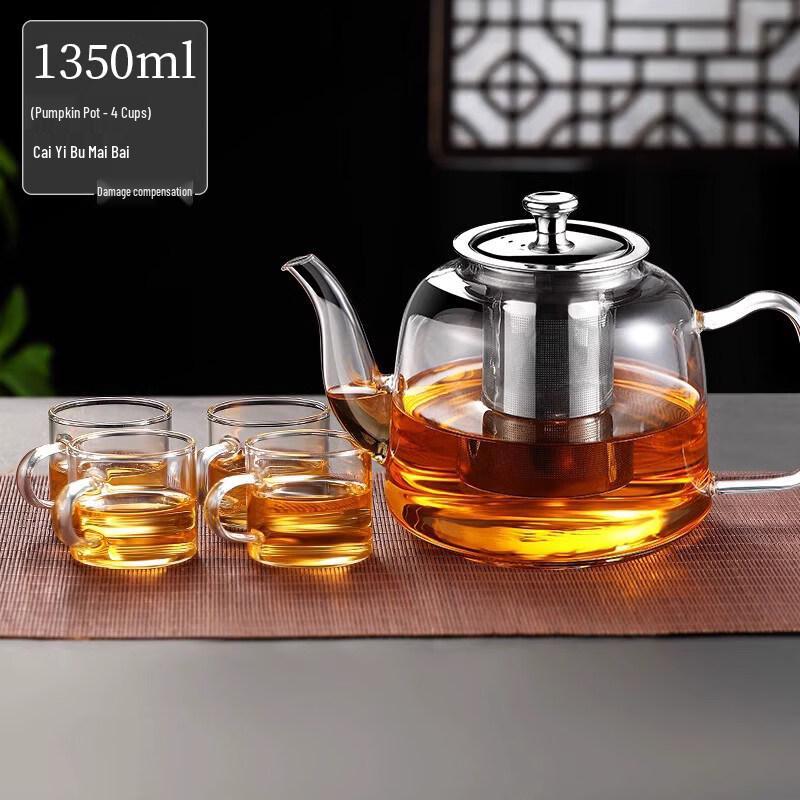ZISIZ Large Capacity Heat-Resistant Glass Teapot