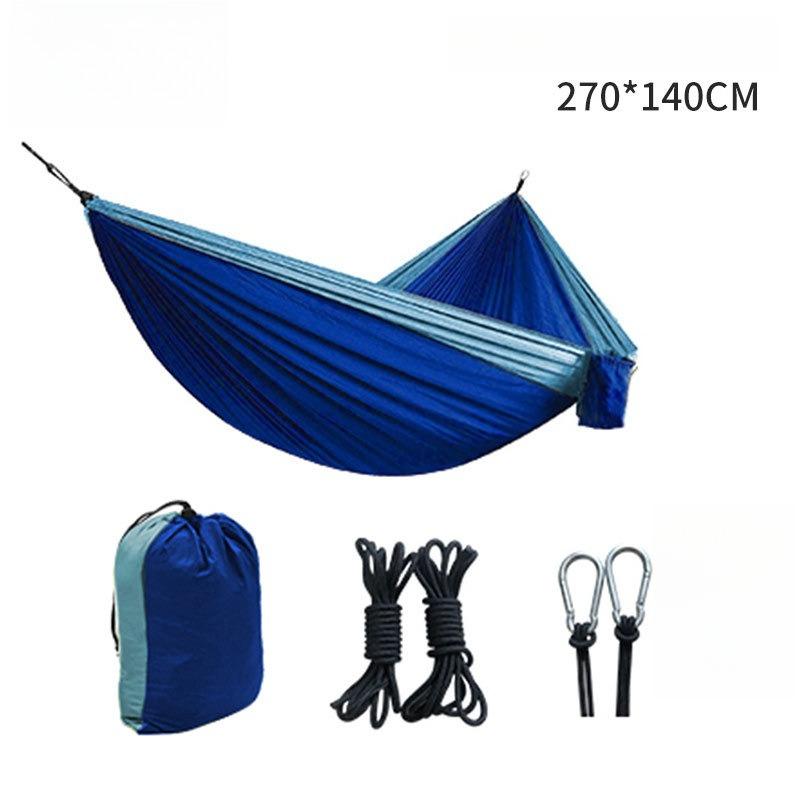 Hammock Nylon Ultra-light Nylon Silk Fabric Parachute Fabric Color-block Single/Double Person Hammock Outdoor Camping 270*140cm