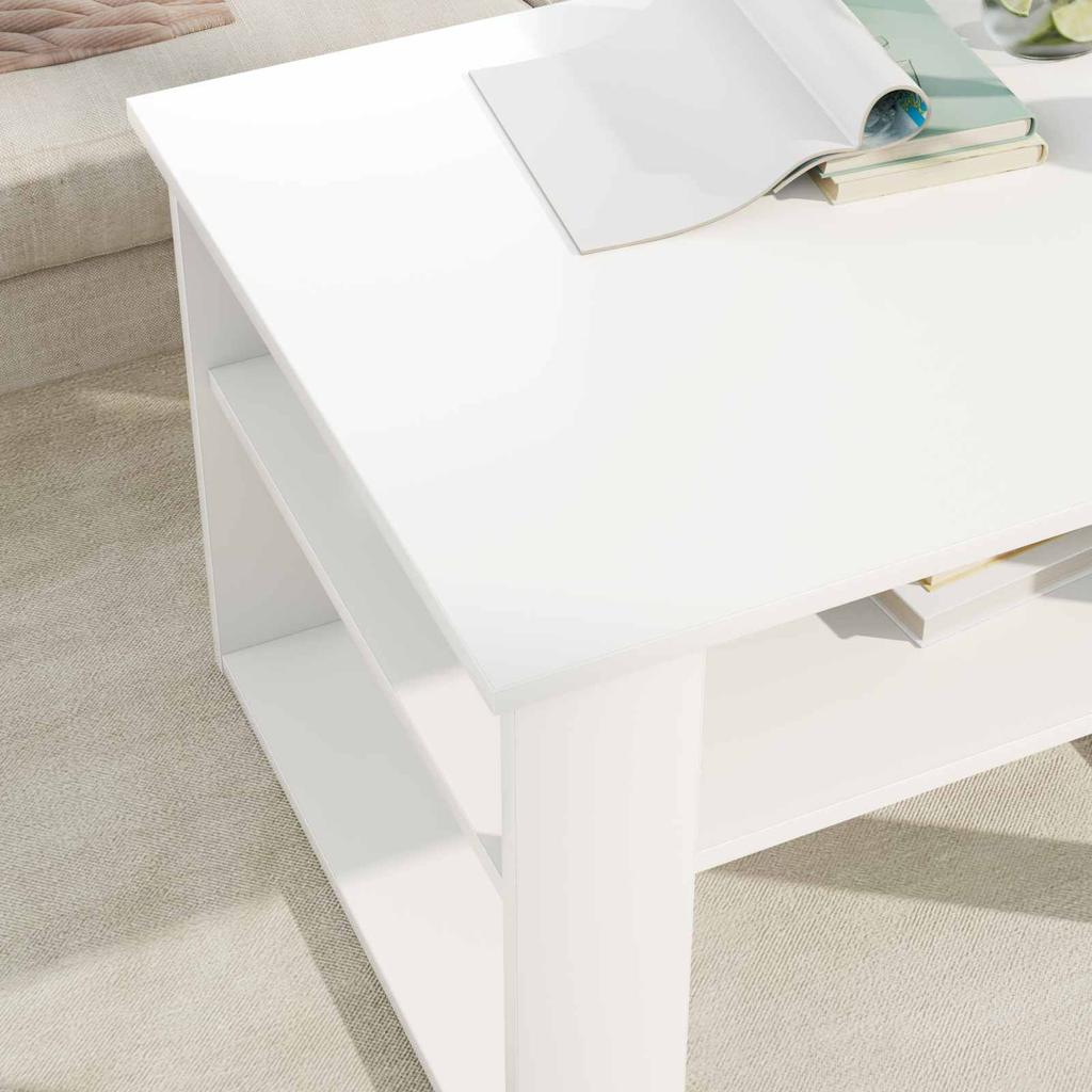 White Coffee Table with Storage 64 x 54 x 44 cm Engineered Wood