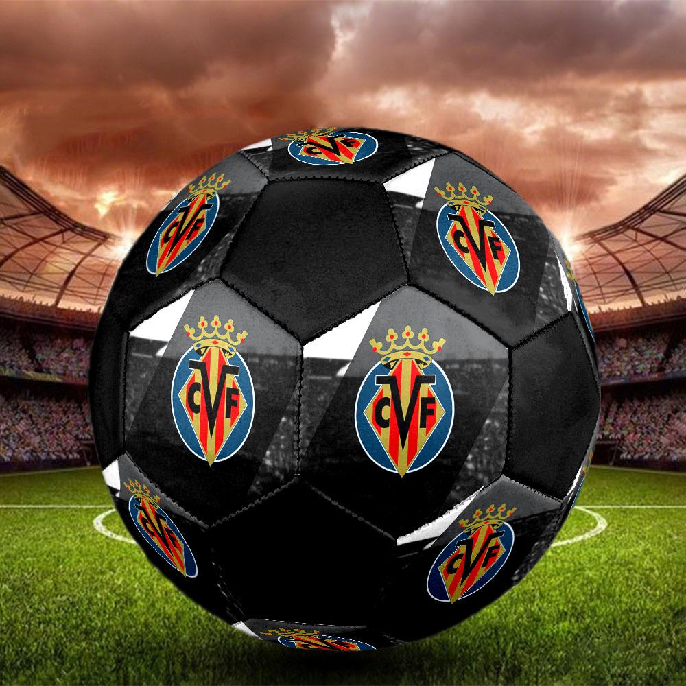 Villarreal CF Size 5 Soccer Ball, Machine-Stitched PVC, Durable & High Bounce, All Ages Fit, Fan Merchandise, Matches & Outdoor Use.