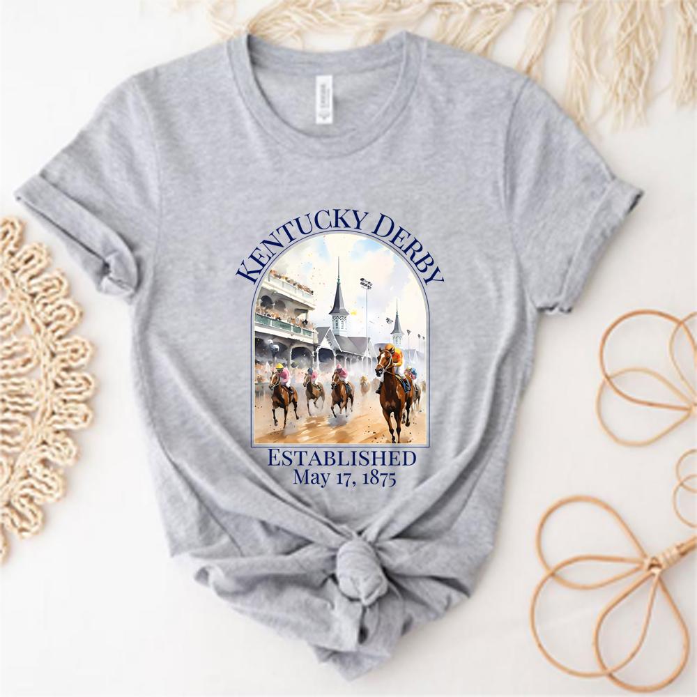 Kentucky Derby Race TShirt Horse Graphic Shirt Kentucky Derby Watercolor Tshirt Derby Party Tee Horse Race Top Horse Lover Gift