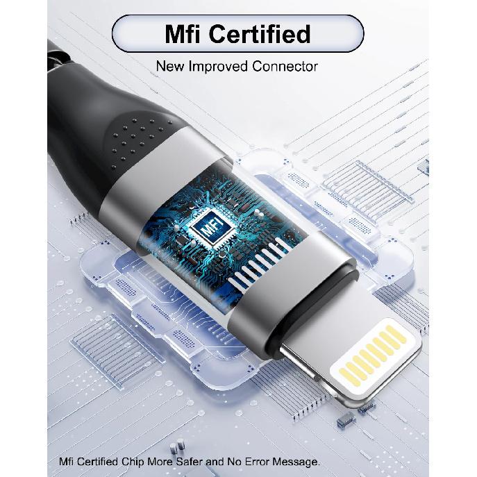 USB C to Lightning Cable 3ft 2Pack,[Apple Mfi Certified] iPhone Charger Cord Braided Type c Lightning Cable Fast Charging,Power Delivery USB C iPhone