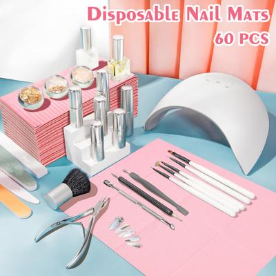 50 Stück Einweg-Nagelmatten Faltbare Nagel-Papiertücher Wasserdicht 3-lagig Nagelkunst-Papierpads Nagelkunst-Zubehör