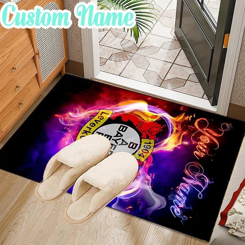 Custom Name Bayer Leverkusen Crest Rug Office Rug Chair Mat Non Slip Carpet Rugs for Bedrooms Dining Room Living Room Home Decor Gifts
