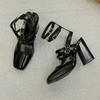 Square Toe  Mary Jane  Pumps Chunky Heel Summer Women Sandals Black Comfy Fashion Designer High Heel