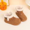 Kids Winter Fashion Boots with Belt Buckle Fleece Lined Warm Cotton Boots for Girls Sheepskin Fur Trendy