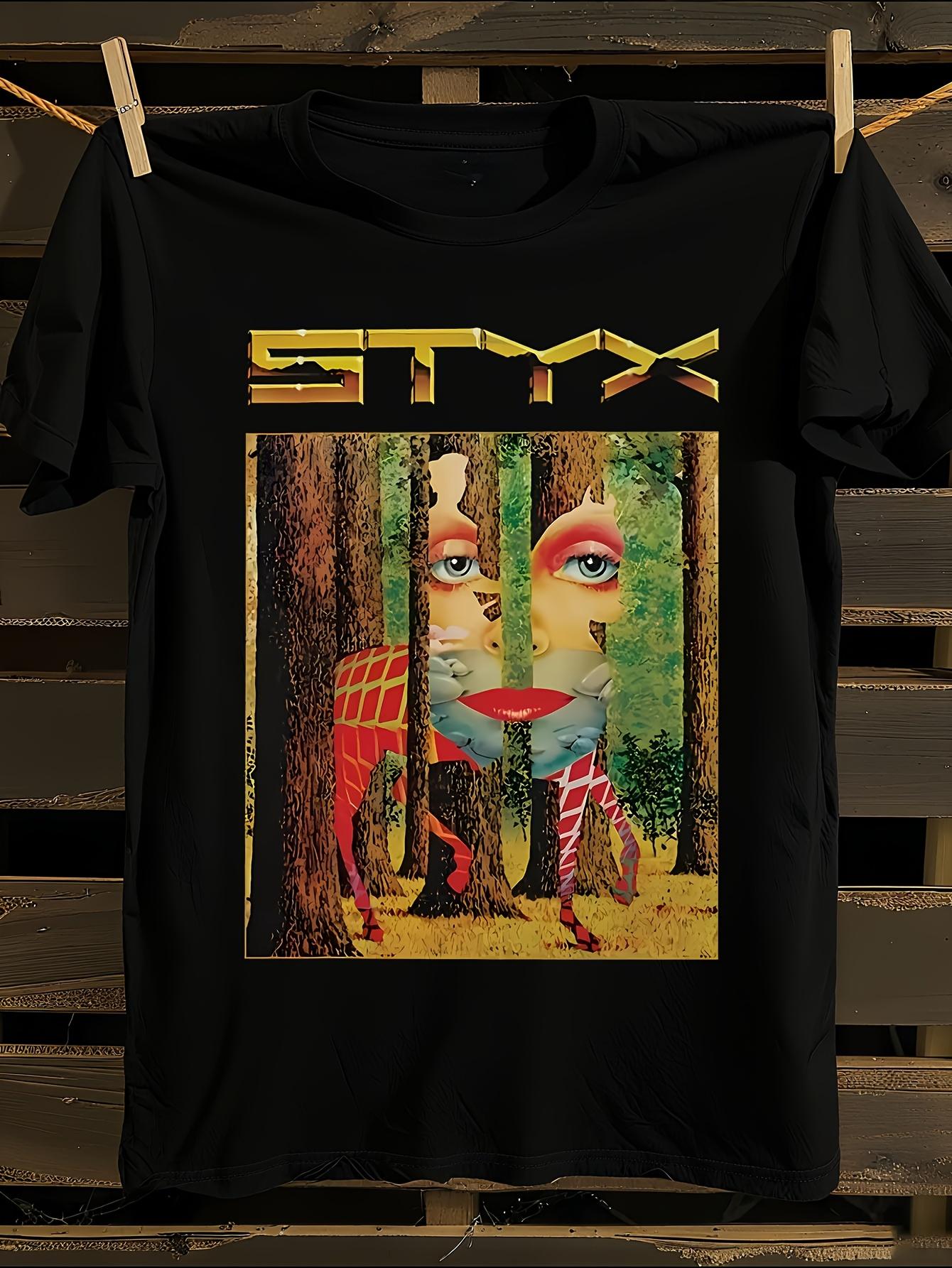 s Styx Band Logo Black Cotton Tshirt M