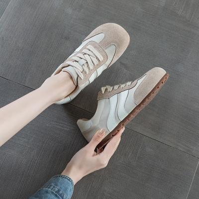 Retro lässige Sport Damen neue Leder flache Sohle Damen