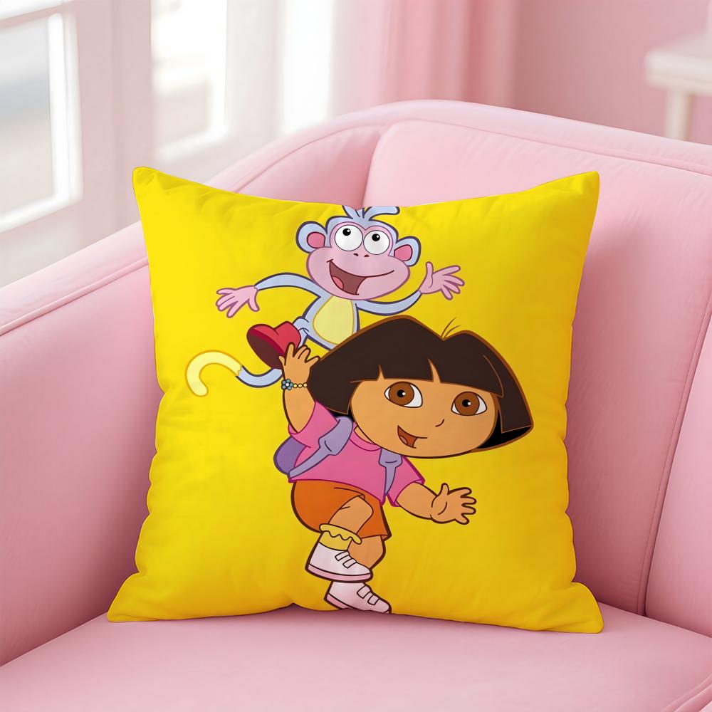 Anime Cute D-Dora the E-Explorer Cushion Cover Comfortable Reversible Pillow Cover Ideal for Car Sofa Bedroom & Beyond