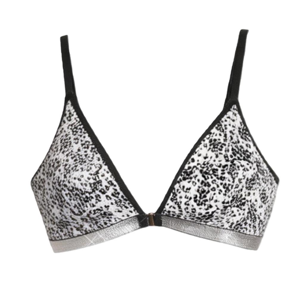 Zeriluna Leopard Print Triangle Cup Bra - Fashionable, Sexy, and Comfortable with Thin Straps for Everyday Wear.