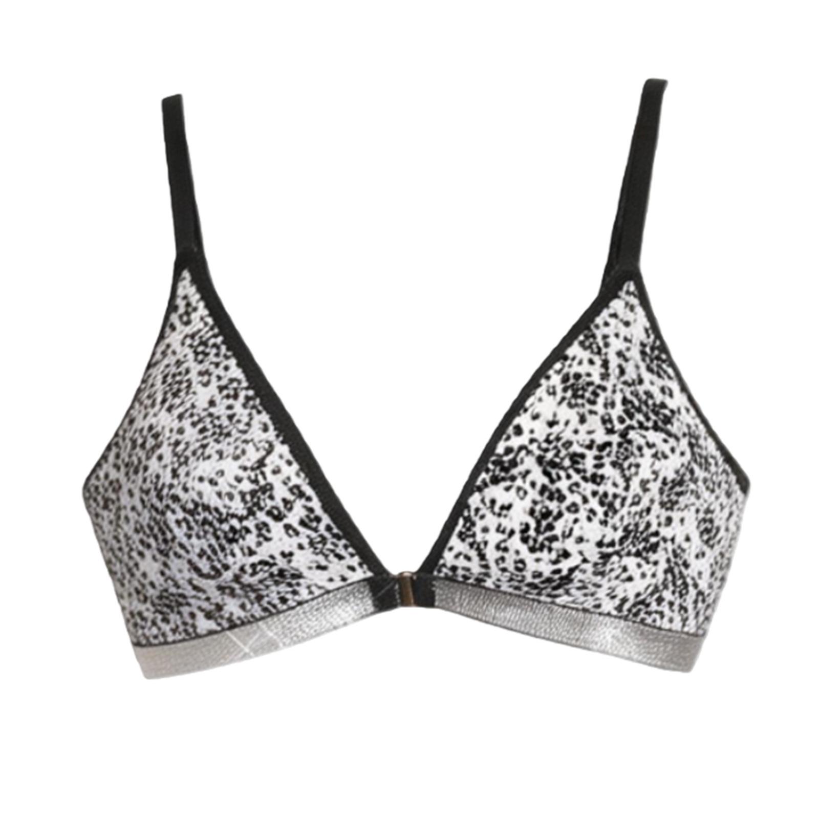 

Бюстгальтер Zeriluna с леопардовым принтом и треугольными чашками - Модный, сексуальный и удобный, с тонкими бретелями для повседневной носки. Large серебряный/леопардовый