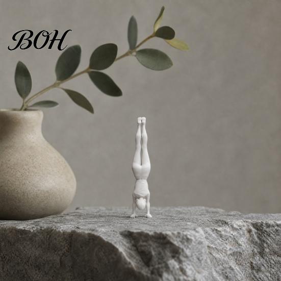 Sporty Girl Statue Inverted Figurine, 3D Printed Athlete Statue, White Sculpture for Home Table Shelf Decor Minimalist Art Piece