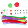 2 Packs Assorted Colors Chenille Stems with Plastic Eyes for Students Handmade Crafts Making Materials