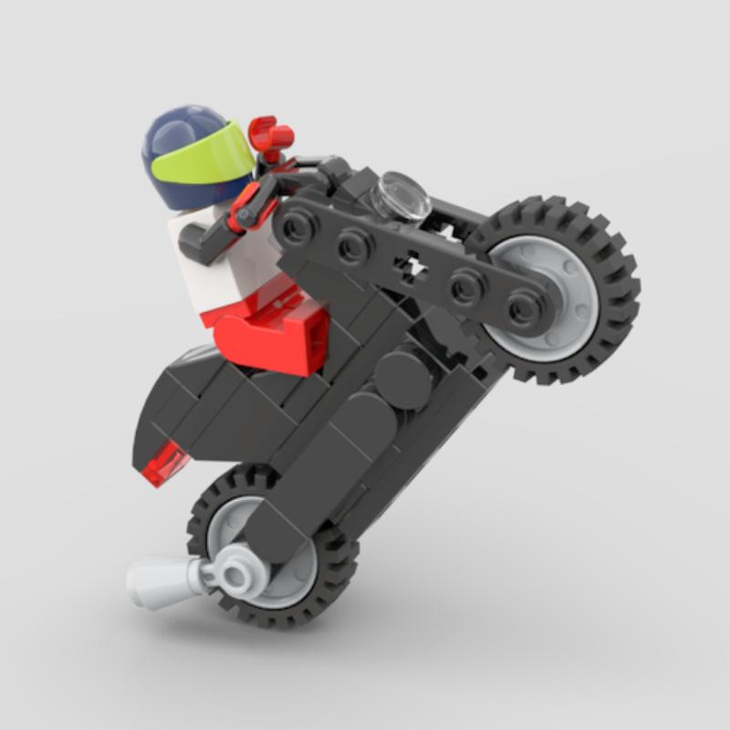 Motorcycle Building Block City Street Race Car Model Assembled Toys Compatible Small Particles