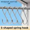 10Pcs Spring Clasp Balcony Clothes Hanger S-Shape Garden Hanging Clasp  Kitchen Utensil