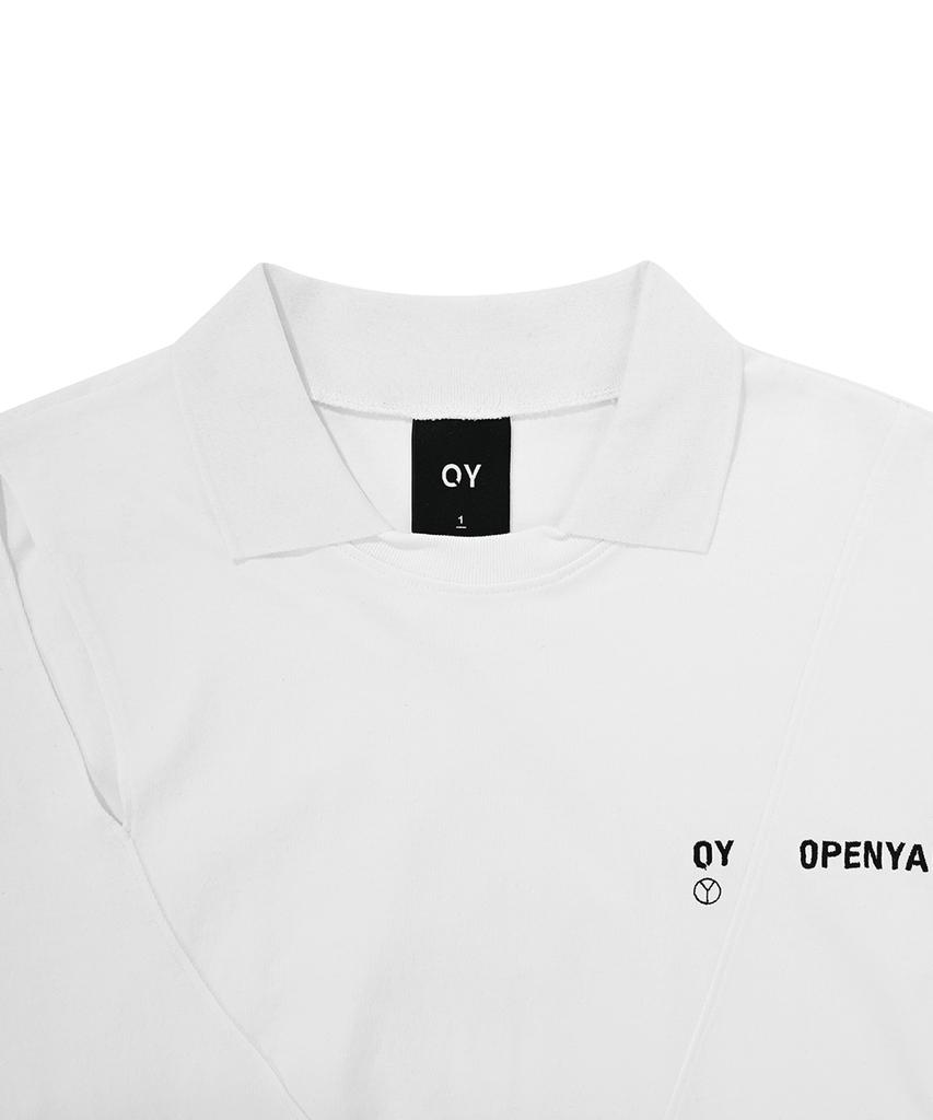 Opeunyadeu(Owai) Cut-Out Logo Collar T-White