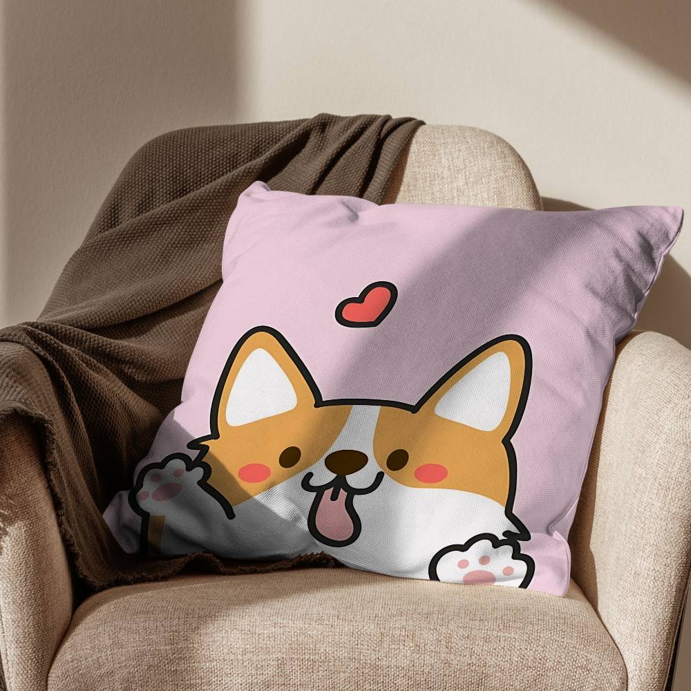 Süße Welsh Corgi Kissenhülle Büro Kissen Geeignet für Sofa Auto Schlafzimmer Dekorative Kissenhülle