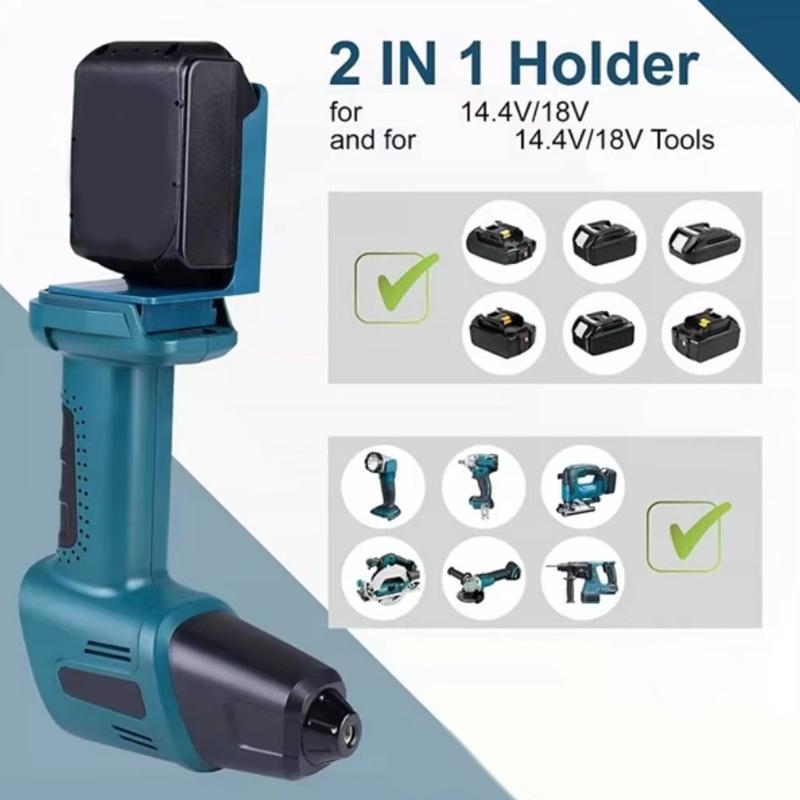 Power Tool Battery Mount 2 Pack, Molded Plastic Hangers With 2-Hole Backplates and Open-Front Access for Separate Removable Battery Storage Positions