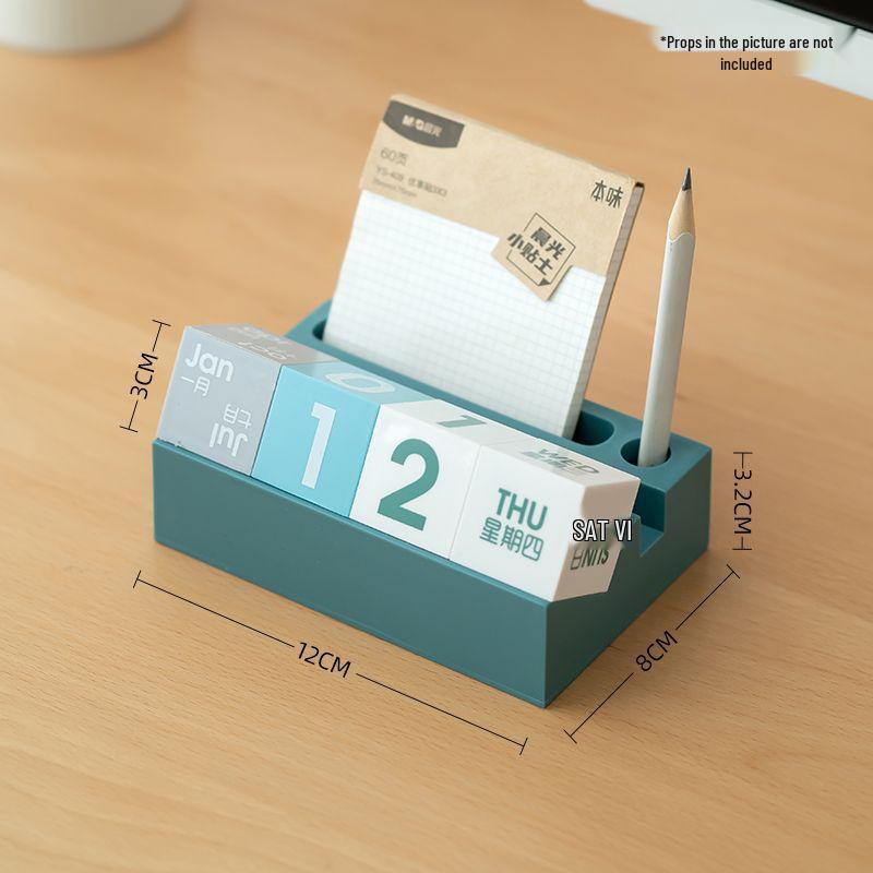 Creative Perpetual Flip Desk Calendar: Square Plastic Decorative Blocks