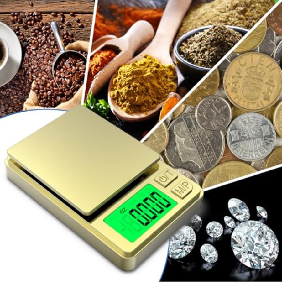 Digital Pocket Scale 500g x 0.01g High Precision Gram Scale Portable Jewelry Scale with Protective Cover Backlit LCD 7 Units Ta
