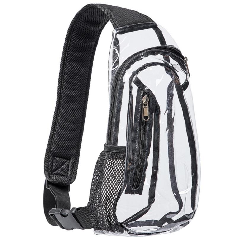 Clear Sling Bag Stadium Approved Chest Backpack For Women Men Transparent Crossbody Daypack For Hiking Concerts прозрачный