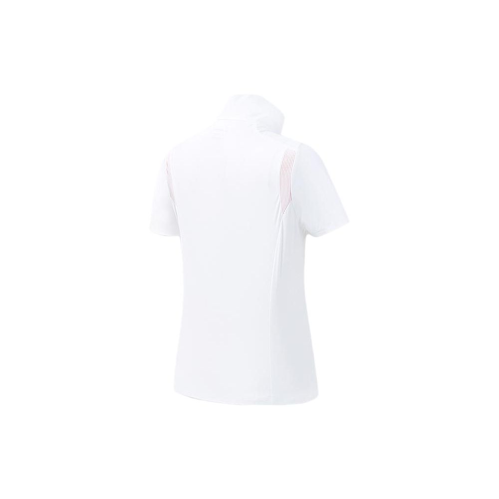 Fila X McLaren Golf Series Letter Logo Print Stand Collar Short Sleeve Polo Shirt Women Polo Shirts Jade-White A11W325126F-WT