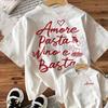 Amore Pasta Wino E Basta Maglietta Grafica Uomo Donna Casual Larga Manica Corta T-shirt Stampa Citazione Cibo Italiano Unisex Streetwear Top