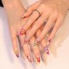 Tropische Blume 3D-Tragende Nagelstück Dreidimensionaler Punktbohrer Schmetterling Französisches Nagelstück Heiß verkaufende Farbe Falsche Nägel Maniküre