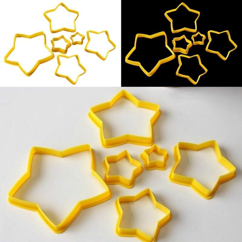 Neu 6 Teile/satz 3D DIY Pentagramm Weihnachten Baum Cookies Kuchen Cutter Mold Set Backen Werkzeug