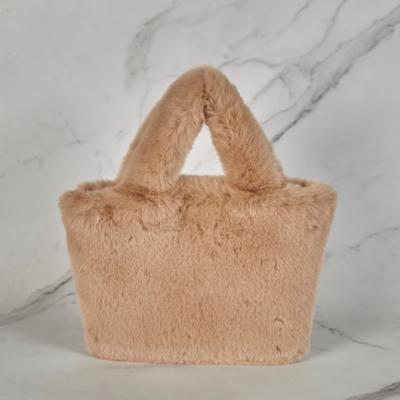Myia Fogni Fur Tote   Crossbody Bag Beige  Maiab0018 