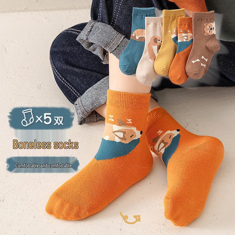 Herbstliche Wadenlange Cartoon-Socken für Kinder, Alter 1-3, Jungen & Mädchen