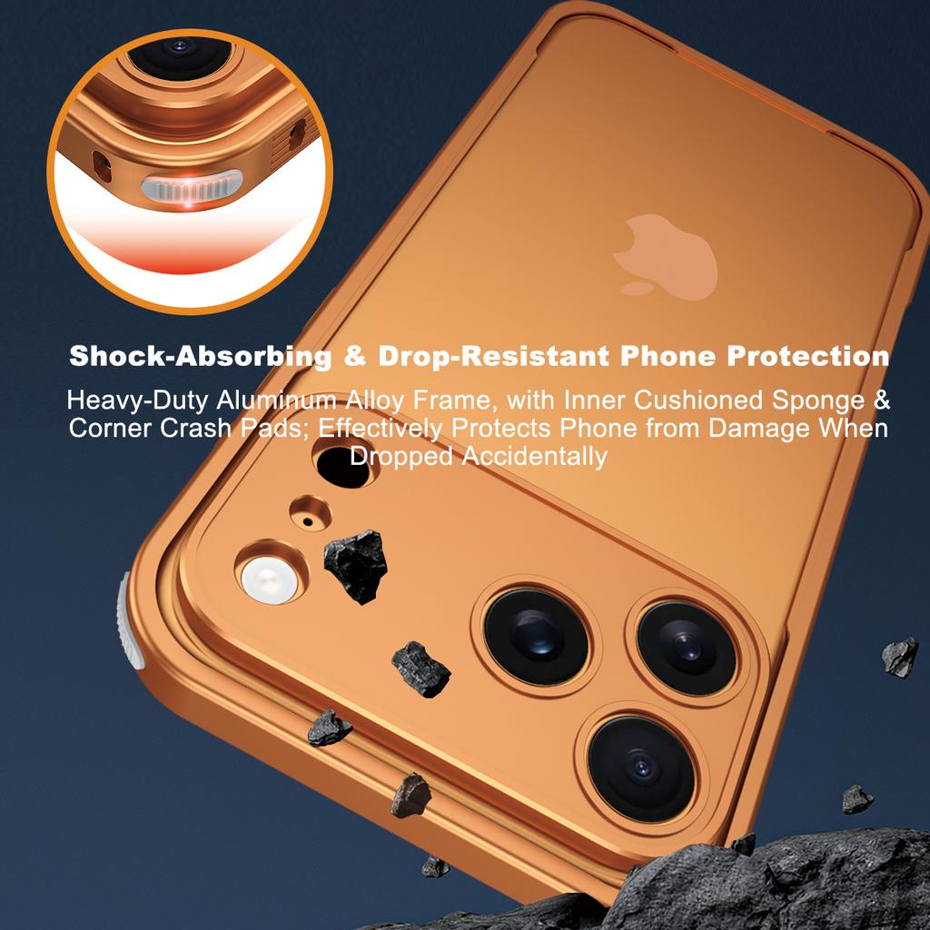Aviation Aluminum Alloy Frame Bumper Phone Case For iPhone 17 16 15 14 13 Pro Max Plus Metal Lens Protection Shockproof Cover