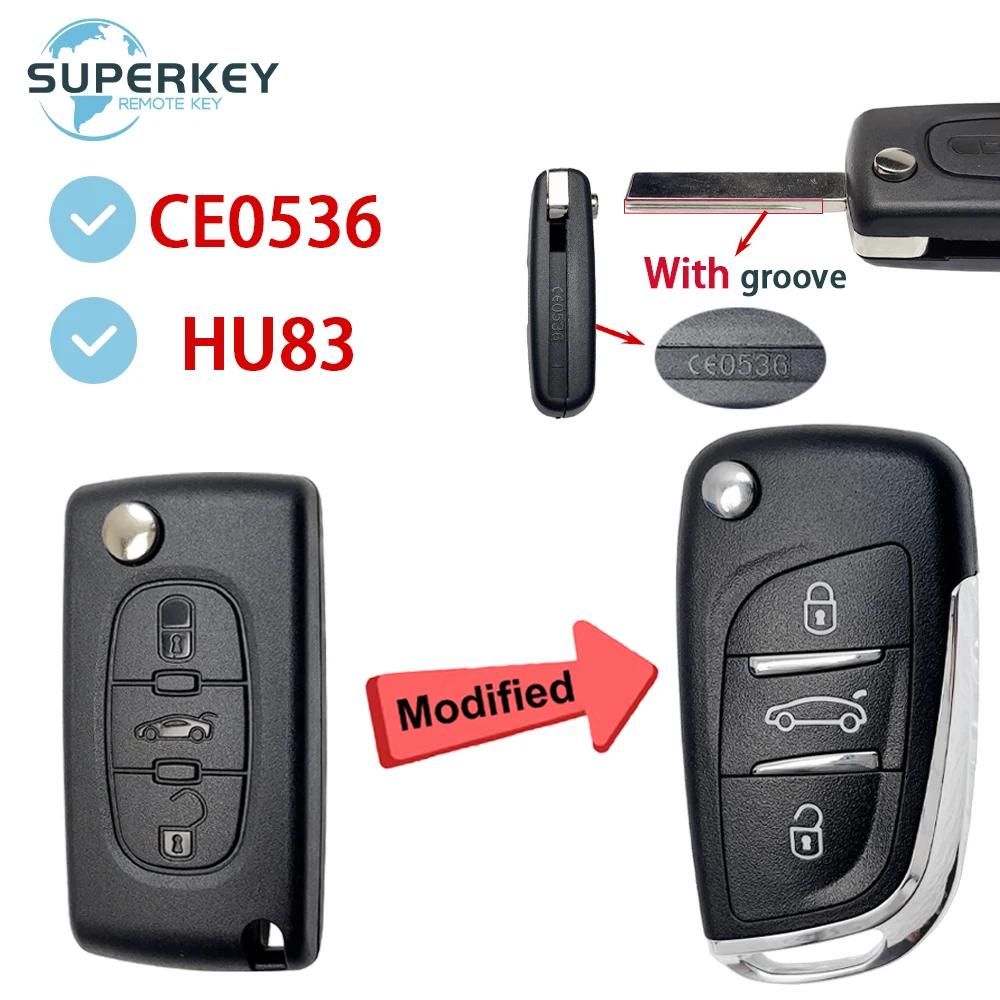 Modified For Citroen C2 C3 C4 C5 Berlingo For Peugeot 107 207 307 307S 308 407 607 Remote Flip Car Key Shell Case Cover