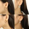 Hot Sale Full of Pearl Rhinestone Earrings Stainless Steel Earrings Versatile Jewelry Women