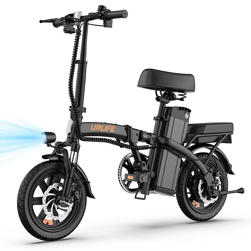 URLIFE F1L Lightweight Folding Electric Bicycle 48V7.5AH Battery 350W Motor 14 Inch Tires City Convenient Commuting E-Bike For Adult